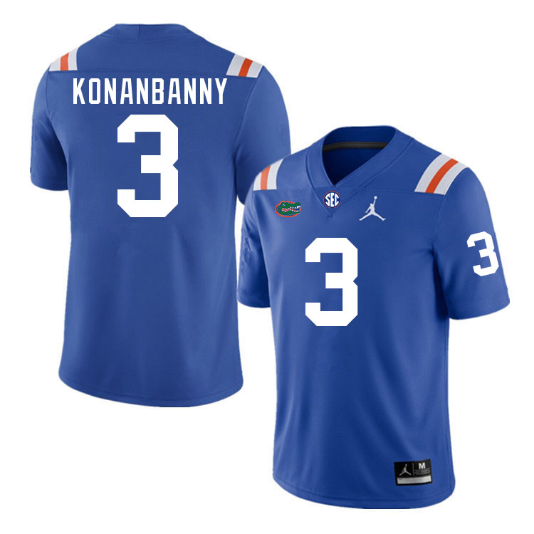 Florida Gators #3 Onis Konanbanny College Football Jerseys Stitched-Throwback